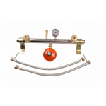 CENTRALINA GAS 2 BOMBOLE CON FLESSIBILI MANOMETRO VALVOLA E REGOLATORE GAS 6 KG