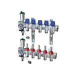 COLLETTORE PREMONTATO 3 VIE DIAM. 1" CON VALVOLA AUTOMATICA SFOGO ARIA, TERMOMETRO E RUBINETTO DI SCARICO