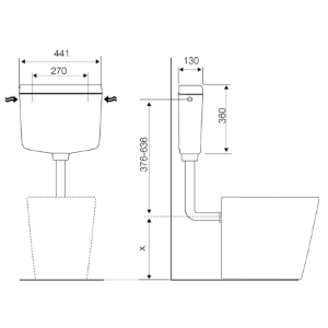 CASSETTA BASSA "GEMMA" SENZA RUBINETTO