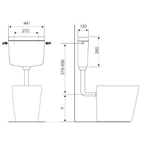 CASSETTA BASSA "GEMMA" SENZA RUBINETTO