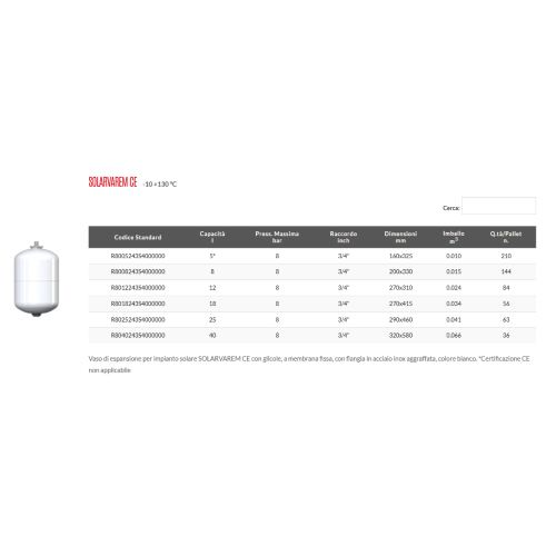 VASO D'ESPANSIONE SOLARE 24 LT