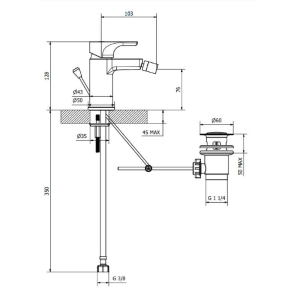 MISCELATORE MONOCOMANDO BIDET BING