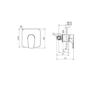MISCELATORE INCASSO DOCCIA BING