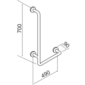 MANIGLIONE ANGOLARE VERTICALE DX