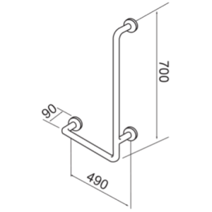 MANIGLIONE ANGOLARE VERTICALE SX