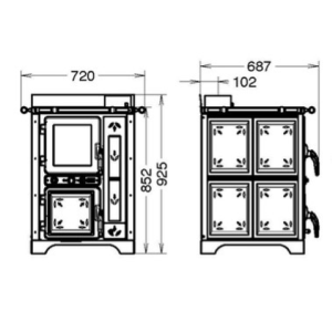 TERMOCUCINA BOSKY COUNTRY 30 EVO 5 FIORI 30,5 KW