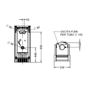 STUFA A LEGNA CAN/LE ESSENZA EVO WOOD METALCOLOR HP 10 KW