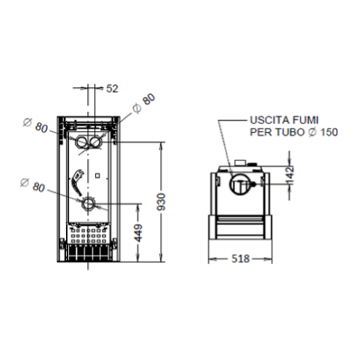 STUFA A LEGNA CAN/LE ESSENZA EVO WOOD STONE HP 10 KW