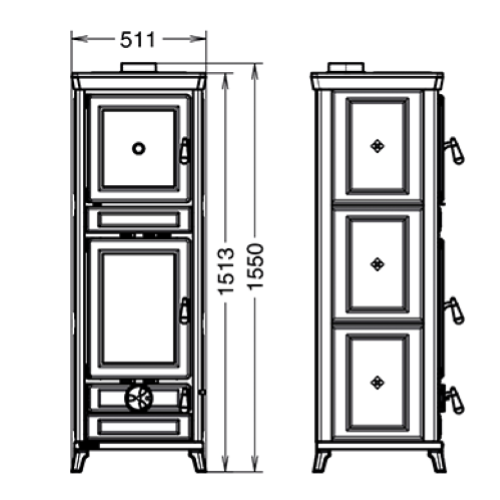 STUFA A LEGNA ANNA EVO 6 MAIOLICA CON FORNO