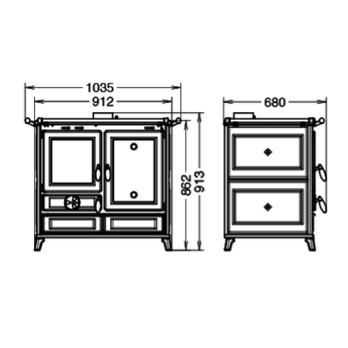 CUCINA A LEGNA MARGHERITA EVO 6 - 12 KW