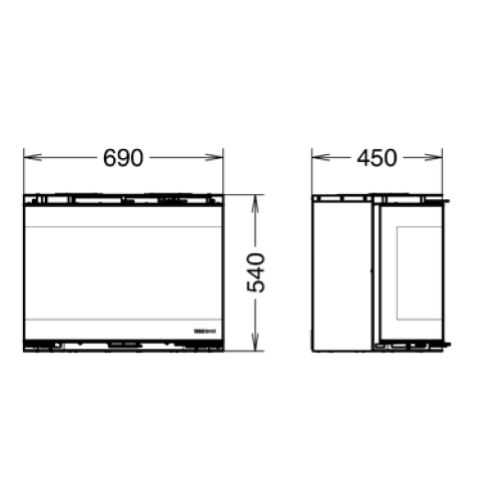 INSERTO CAMINO A LEGNA PANORAMA EVO 6 ANGOLARE SX