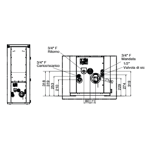 CALDAIA A PELLET COMPACT S19 GT 5 