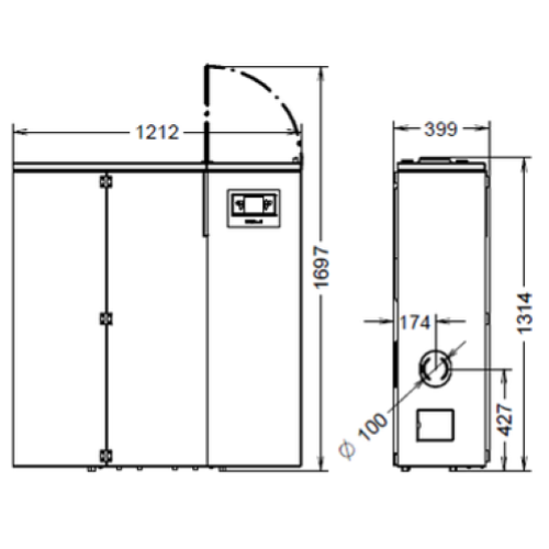 CALDAIA A PELLET COMPACT SLIM S25 5 EVO