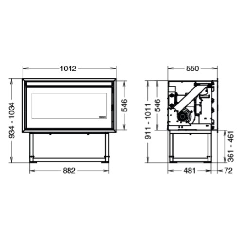 INSERTO A PELLET CANALIZZABILE ESPRIT INFINITY - 10 KW