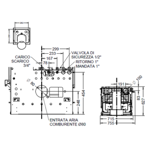 TERMOCAMINO A PELLET INSERT IDRA MAXI EVO - 24,7 KW