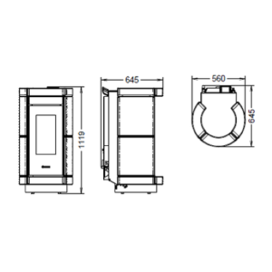 TERMOSTUFA A PELLET DORICA IDRA MAIOLICA 14 KW