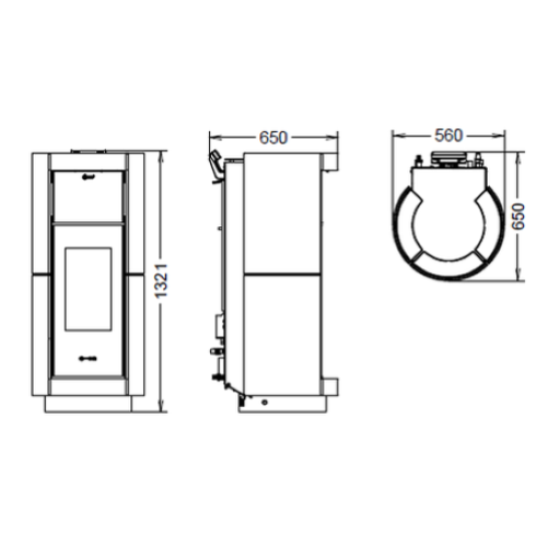 TERMOSTUFA A PELLET DORICA SUPREME IDRA METALCOLOR 24 KW