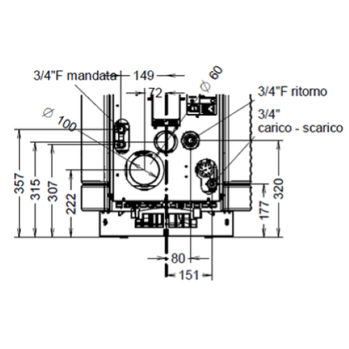 TERMOSTUFA A PELLET DORICA SUPREME IDRA METALCOLOR 24 KW