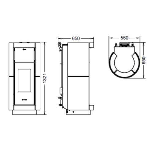 TERMOSTUFA A PELLET DORICA IDRA STONE 29 KW EVO