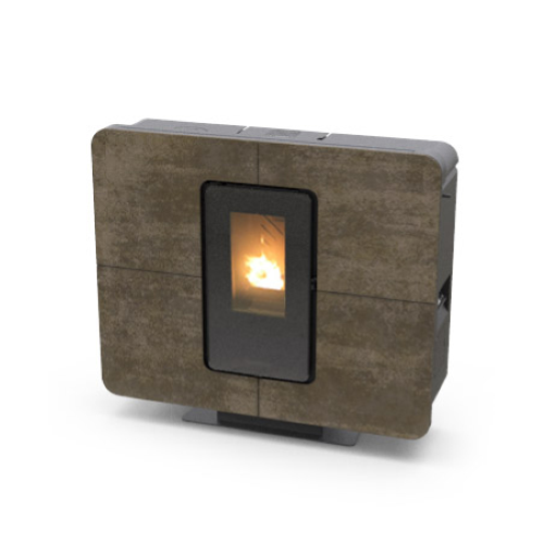 TERMOSTUFA A PELLET SLIMQUADRO IDRA EVO STONE 14 KW