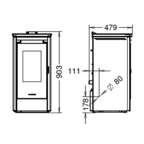 STUFA A PELLET URBAN AIR EVO6 - 7 KW