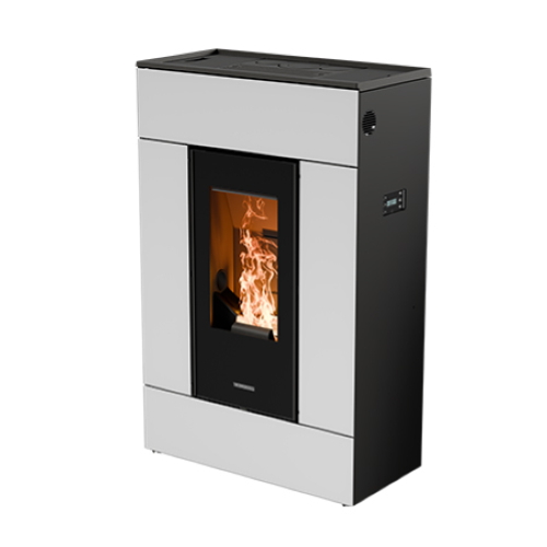 STUFA A PELLET SLIM QUADRO LUMIA EVO6 CRISTALLO NATURAL PLUS - 10 KW