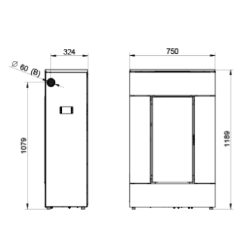 STUFA A PELLET SLIM QUADRO LUMIA EVO6 CRISTALLO NATURAL PLUS