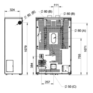 STUFA A PELLET SLIM QUADRO LUMIA EVO6 CRISTALLO NATURAL PLUS
