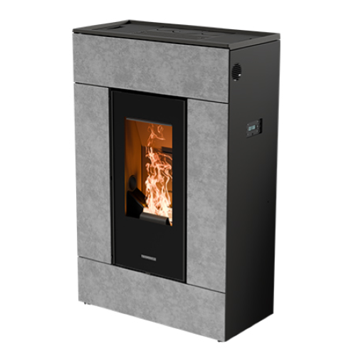 STUFA A PELLET SLIM QUADRO LUMIA EVO6 STONE NATURAL PLUS - 10 KW