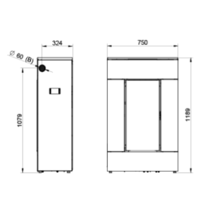 STUFA A PELLET SLIM QUADRO LUMIA EVO6 STONE NATURAL PLUS - 10 KW