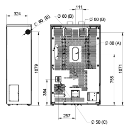 STUFA A PELLET SLIM QUADRO LUMIA EVO6 STONE NATURAL PLUS - 10 KW