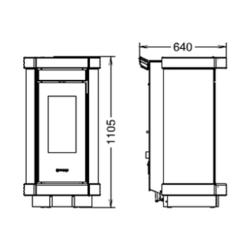 STUFA A PELLET DORICA METALCOLOR NATURAL PLUS EVO6 - 11,3 KW