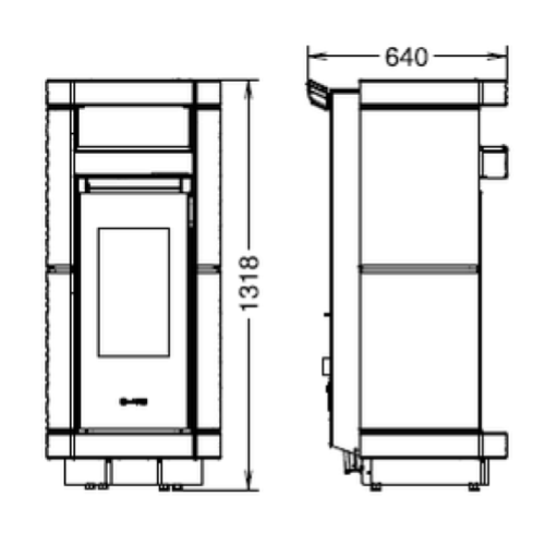 STUFA A PELLET DORICA SUPREME MAIOLICA NATURAL AIR EVO6