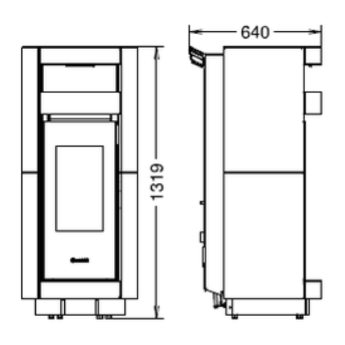 STUFA A PELLET DORICA SUPREME STONE NATURAL AIR EVO6 - 11,3 KW