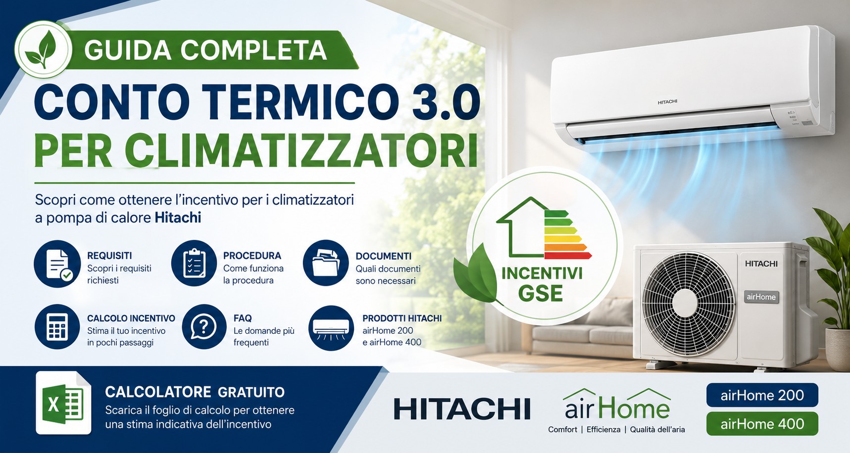 Conto Termico 3.0 per climatizzatori Hitachi airHome
