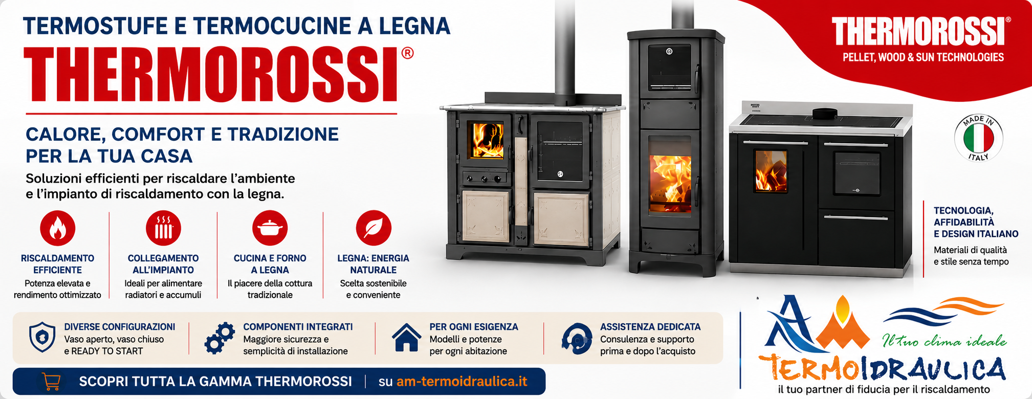 Termostufe e termocucine a legna Thermorossi